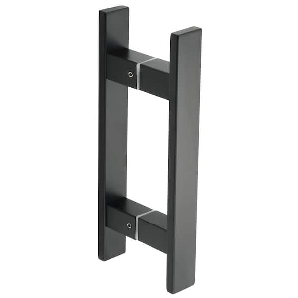 6 in. Shower Door Handle in Matte Black for Glass Doors SUS304 Stainless Steel Bathroom Hardware (1-Pair)