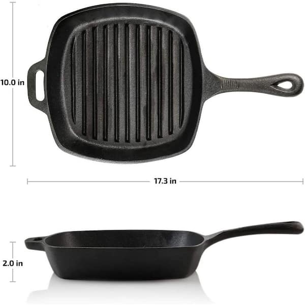 Pre Seasoning Square Cast Iron Grill Pan, For Home
