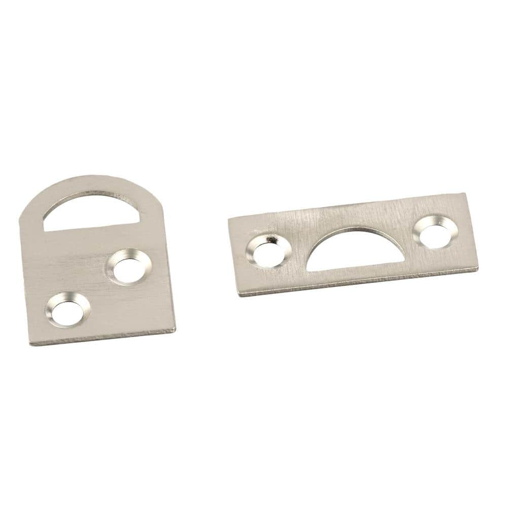 Satin Nickel 4-Inch Slide Bolt and Keeper