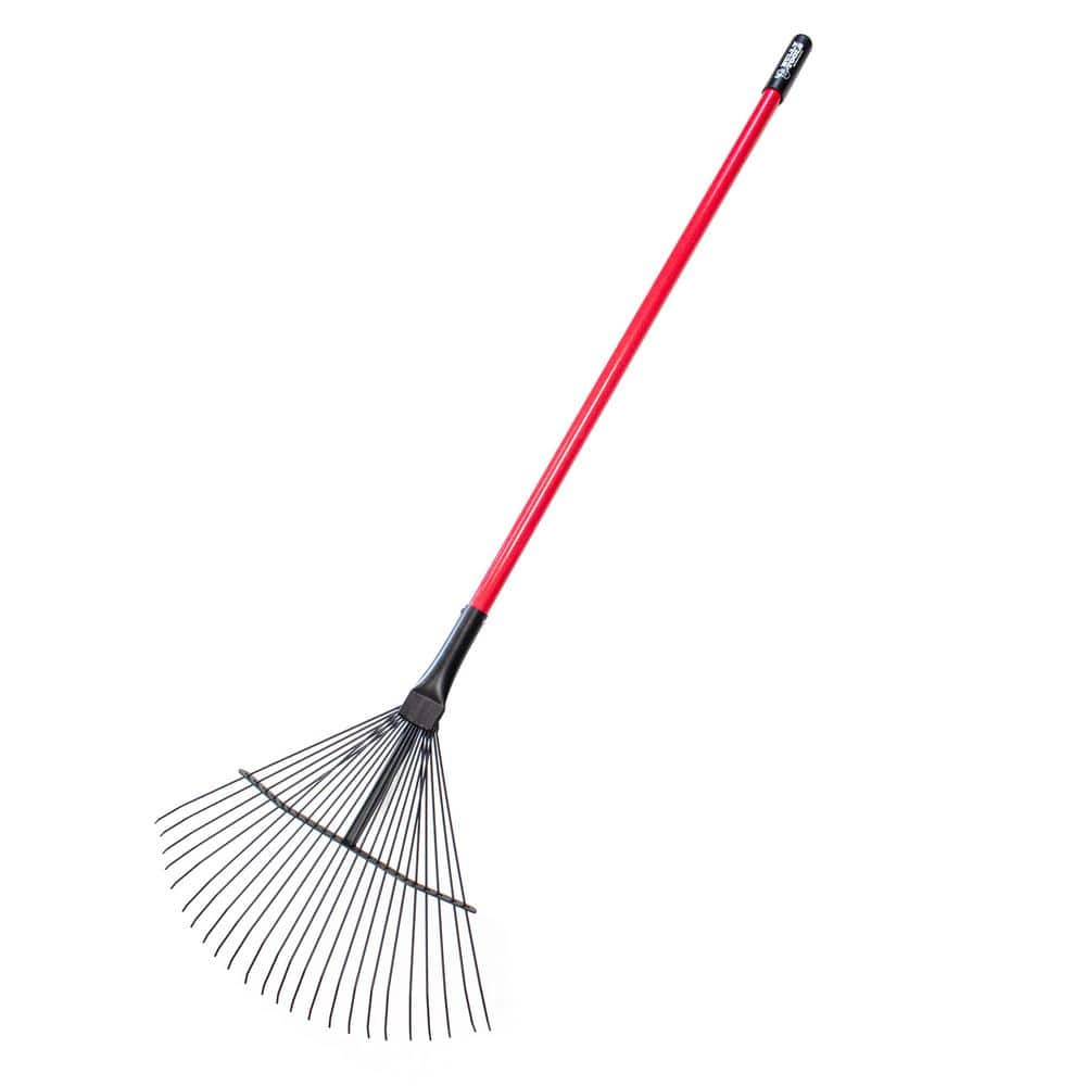 Bully Tools 24-Tine Leaf and Thatching Rake with Fiberglass Handle ...