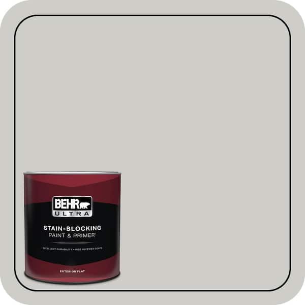 BEHR ULTRA 1 qt. #QE-49 Mexican Silver Flat Exterior Paint & Primer