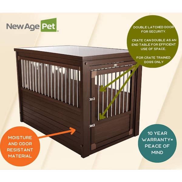 New Age Pet ECOFLEX Dog Crate End Table - Russet Brown Extra Large