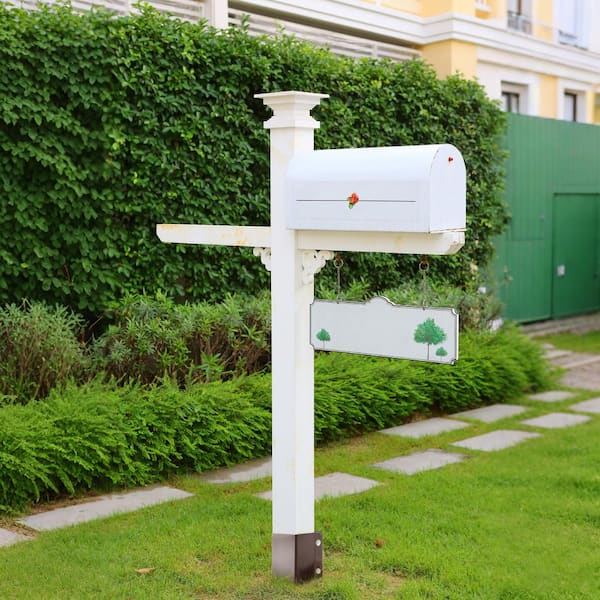 4 in. x 4 in. x 36 in. Metal Fencing Post Anchor for Patio Yard, Brown (4-Pack)