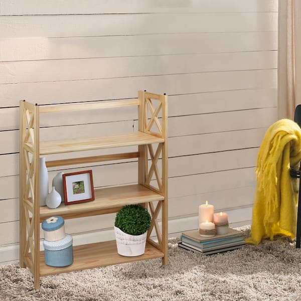 Casual Home 38 in. Brown Wood 3-shelf Etagere Bookcase 301-30
