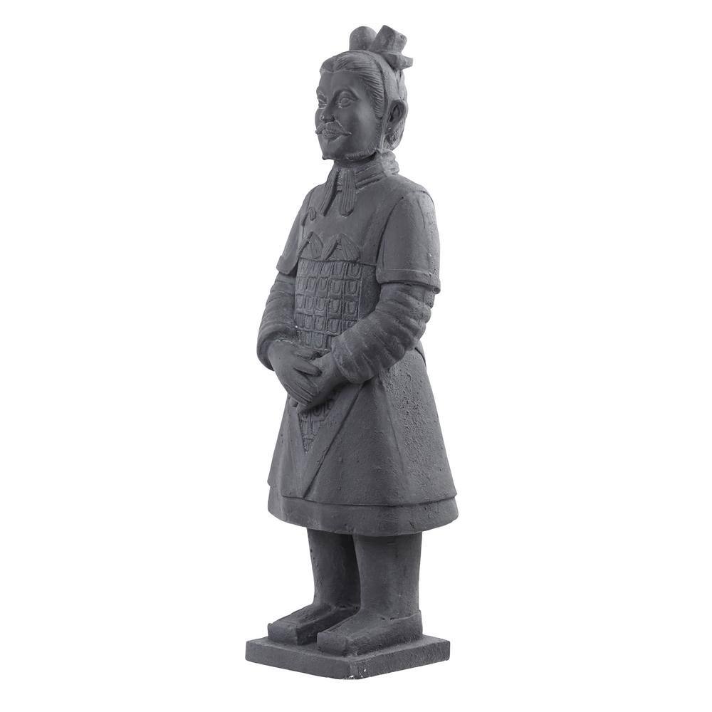 Gray Stone 40" Warrior Garden Statue
