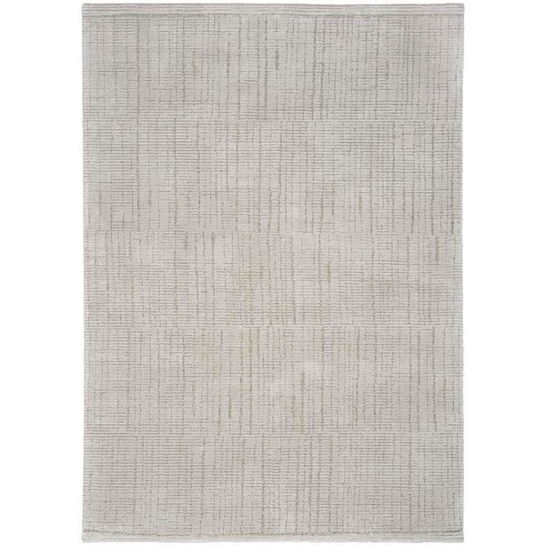 Nourison Santa Cruz Silver 5 ft. x 7 ft. Abstract Contemporary Area Rug
