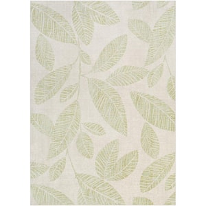 Petridi Taupe 5 ft. 3 in. x 7 ft. 3 in. Floral Indoor/Outdoor Patio Area Rug