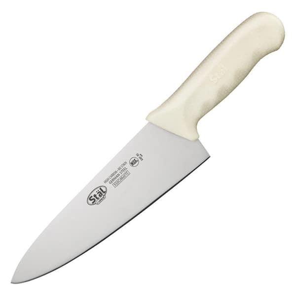 8 in. Steel Full Tang Chef's Knives with White Handle