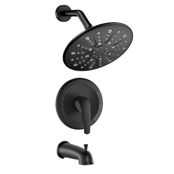 Unbranded Single Handle 1-Spray Tub and Shower Faucet with 1.8 GPM in Matte Black (Valve Included)