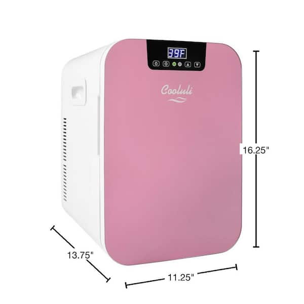 COOLULI Concord 0.7 cu. ft. Retro Mini Fridge in Pink without