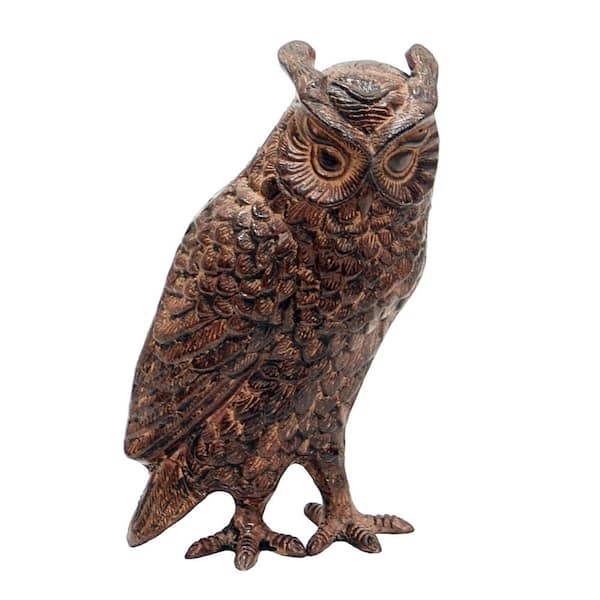Achla Designs Indoor Outdoor Great Horned Owl Statue, 12.5 in. Tall, Rustic Bronze Painted Finish