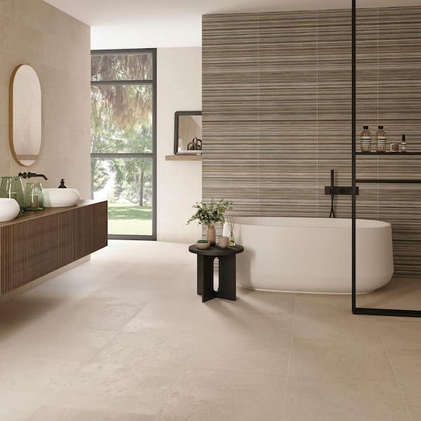 Spanish Armonia 24 in. x 24 in. x 8.5mm Matte Stone Look Porcelain Floor and Wall Tile-Beige (20PCS,77.5 sq. ft./Pallet)