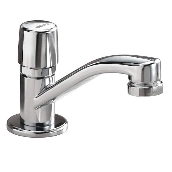 Delta Single-Handle Metering Utility Faucet in Chrome