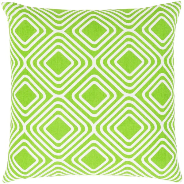 Livabliss Darran Green Geometric Polyester 22 in. x 22 in. Throw Pillow
