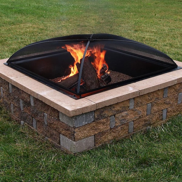 トップス 90s rusty fire design hubby parker Sunnydaze 30 in. Black Square Steel Mesh Fire Pit Spark