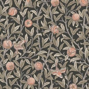 William Morris At Home Bird and Pomegranate Charcoal Wallpaper