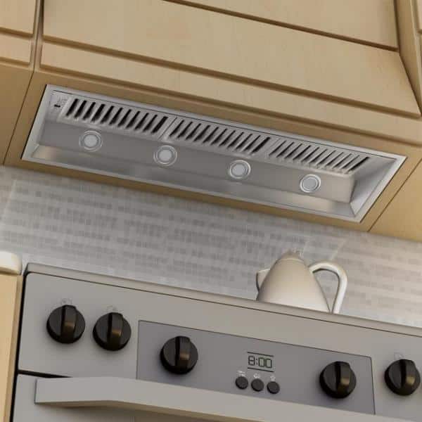 46" Stainless Steel Ducted Range Hood Insert with LED Lighting