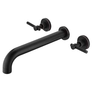 Modern 2-Handle Wall Mounted Roman Tub Faucet with Corrosion Resistant in Oil Rubbed Bronze