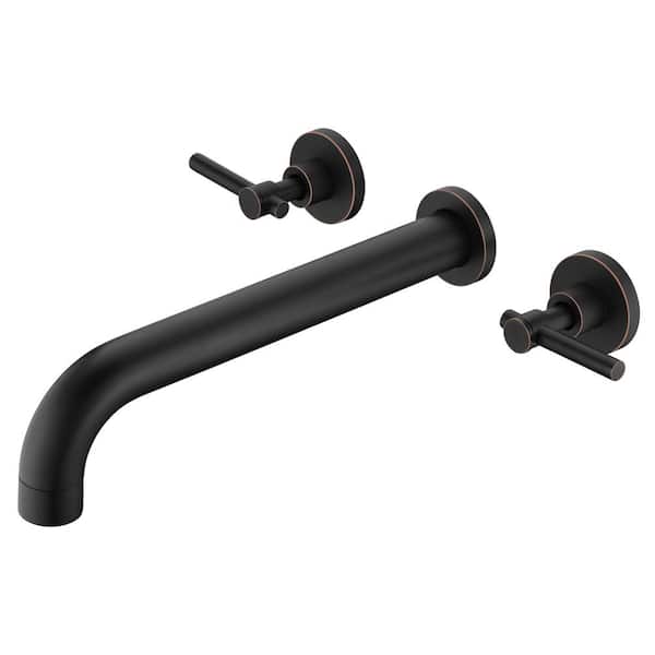 SUMERAIN Modern 2-Handle Wall Mounted Roman Tub Faucet with Corrosion Resistant in Oil Rubbed Bronze