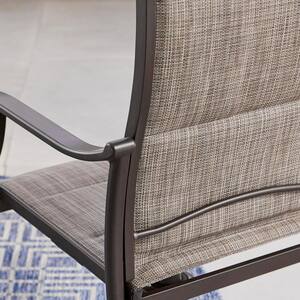 Riverbrook Espresso Brown Swivel Steel Padded Sling Outdoor Patio Dining Chairs (2-Pack)