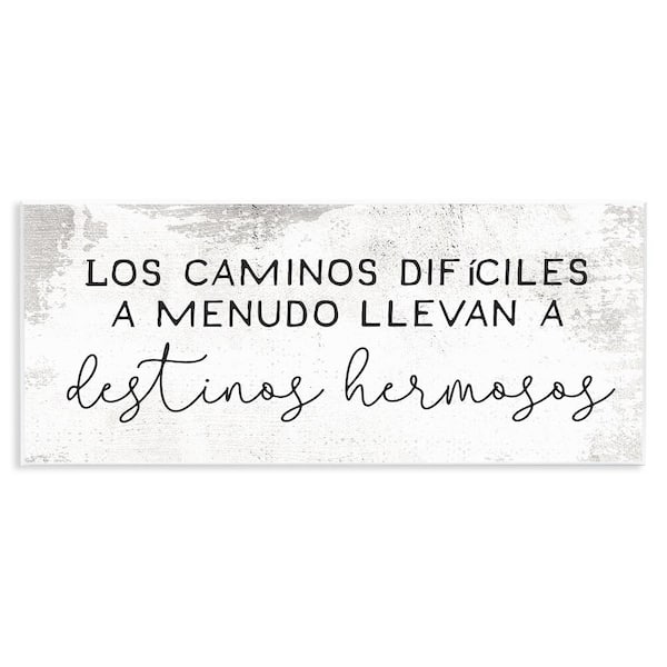 Difficult Roads Motivation by Lil' Rue Unframed Wall Plaque Typography Graphic Art Print 7 in. x 17 in.