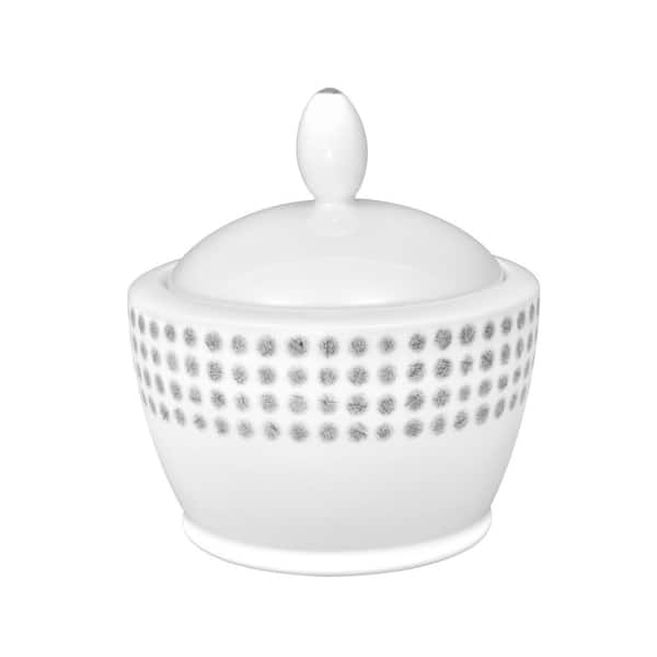 Noritake Grey Hammock 9 fl. oz. Grey Porcelain Sugar Bowl with Cover
