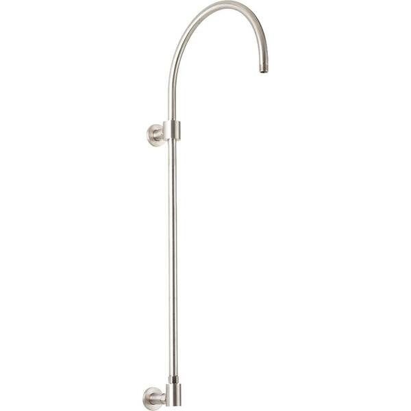 CALIFORNIA FAUCETS Exposed Shower Column with Diverter and Wall Bracket - Round Base in Satin Chrome
