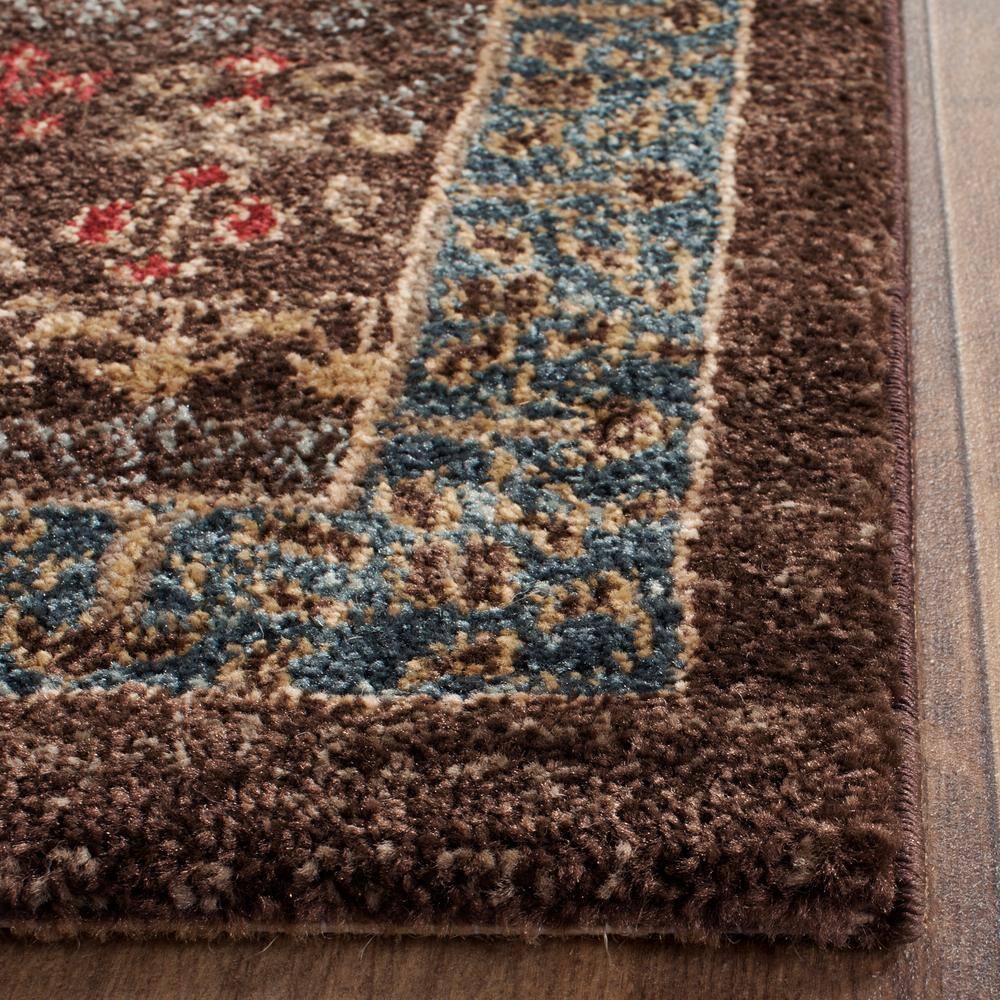 Mahal Navy and Red Synthetic Persian Style Runner Rug