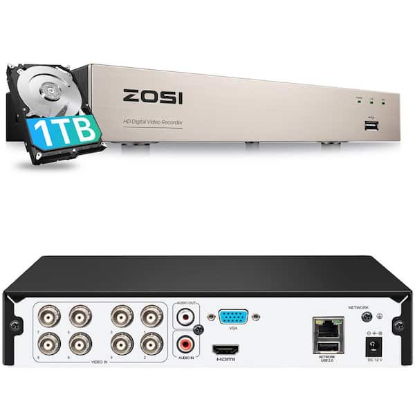 3K Lite 8 Channel 4 in 1 HD TVI CCTV DVR Player for 960H, 720P 1080P HD-TVI/CVI/CVBS/AHD Analog Security Camera(1TB HDD)