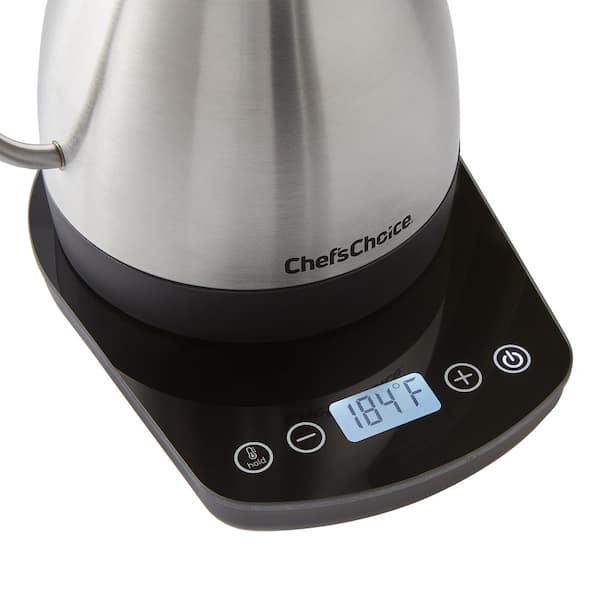 Chef'schoice Electric Gooseneck Pour Over Kettle With Digital Touchscreen  Control, 1 Liter Capacity, In Brushed Stainless Steel (ktcc1lss13) : Target