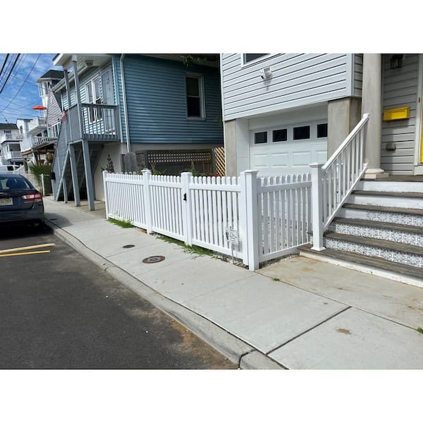 Weatherables Provincetown 4 ft. W x 3 ft. H White Vinyl Picket Fence Gate Kit