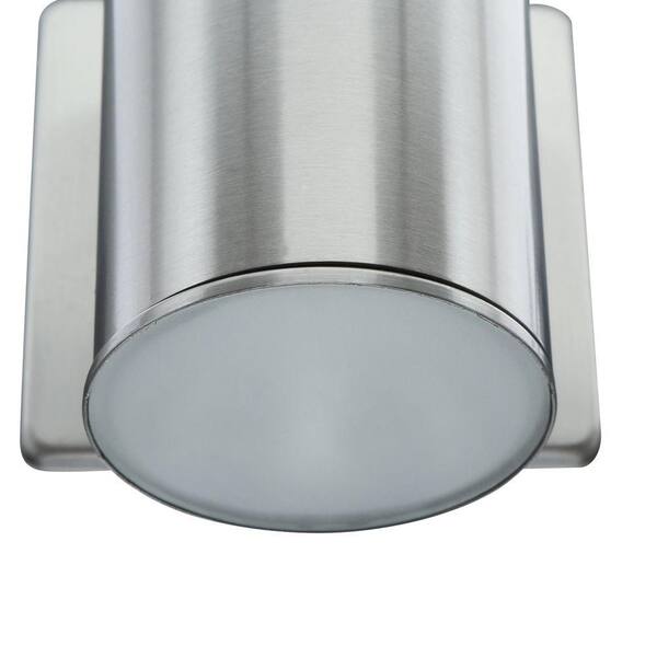 Home Decorators Collection Essex Brushed Nickel Outdoor LED Powered Wall Lantern for sale online 