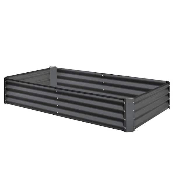 6 x 3 x 1 ft. Steel Galvanized Raised Garden Bed in Gray