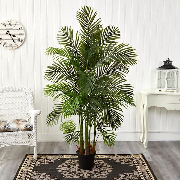 Nearly Natural 6 ft. Areca Palm Artificial Tree T1006 - The Home Depot