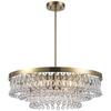 Monteaux Lighting 4-Light Brass and Tiered Crystal Pendant Light Fixture with Hanging Crystal Beaded Shade RS2207234-3