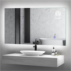 60 in. W x 36 in. H Large Rectangular Frameless Anti-Fog Backlit LED Light Wall mounted Bathroom Vanity Mirror