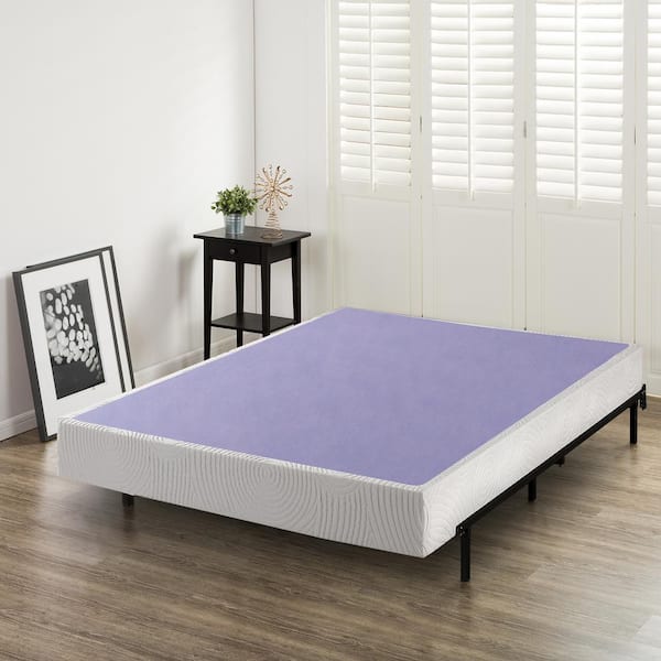 Zinus Edgar 8 Inch Profile Wood Box, Can You Put A Queen Mattress On Full Bed Box Spring