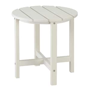 18 in. White Round Plastic End Table