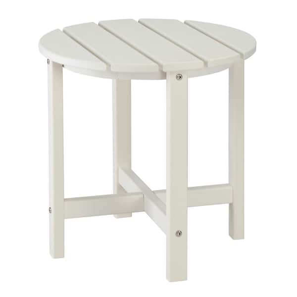 Karl home 18 in. White Round Plastic End Table