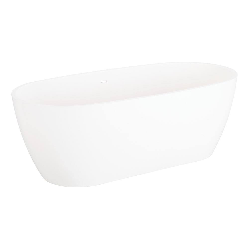 SIGNATURE HARDWARE Ocala 66 in. x 32 in. Soaking Bathtub with Center