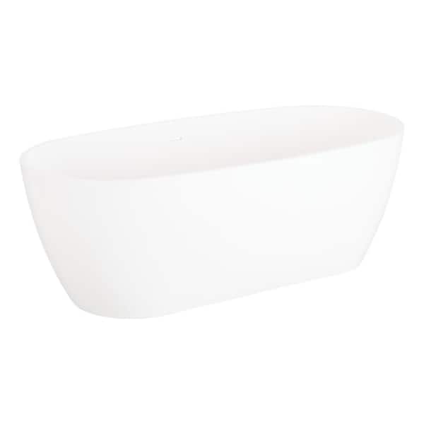 SIGNATURE HARDWARE Ocala 66 in. x 32 in. Soaking Bathtub with Center Drain in White