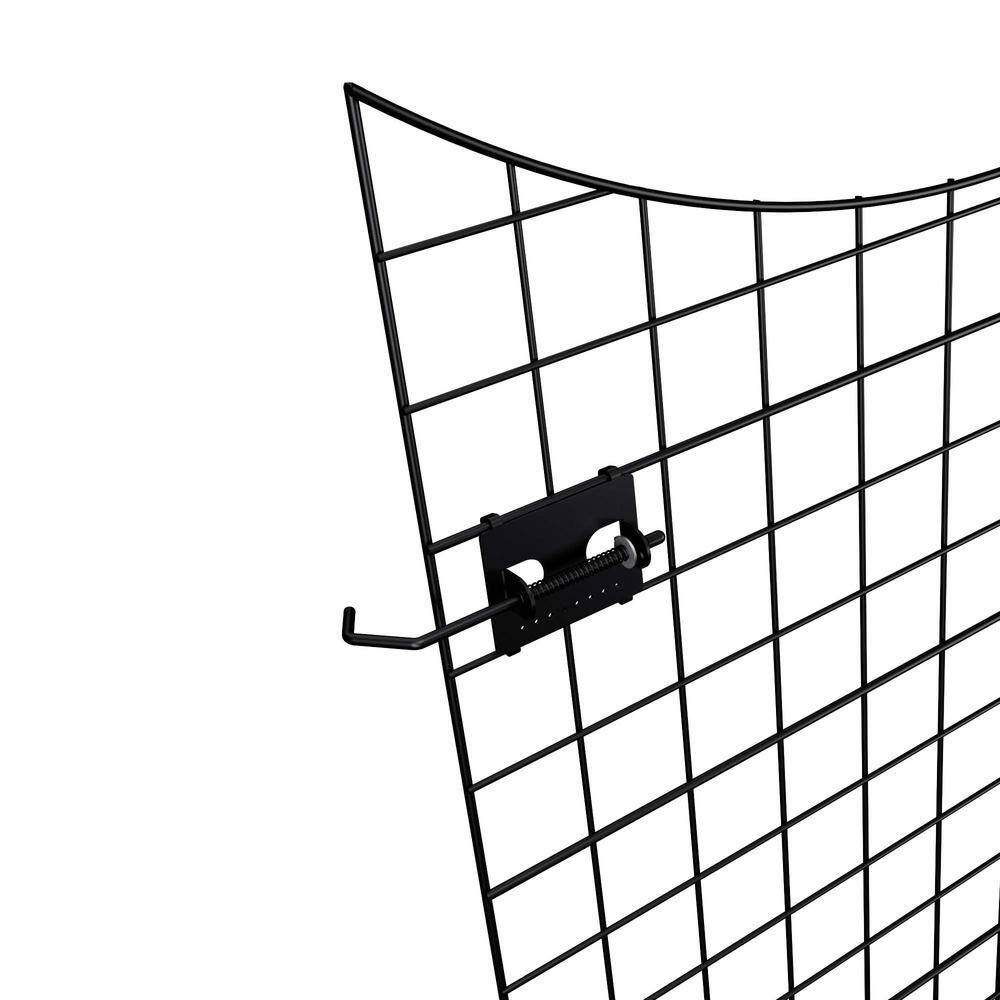 39in Black Powder-Coated Metal Garden Fence with Gate