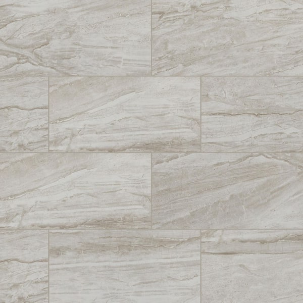 Vigo Gris 12 in. x 24 in. Matte Ceramic Marble Look Floor and Wall Tile (16 sq. ft. /Case)