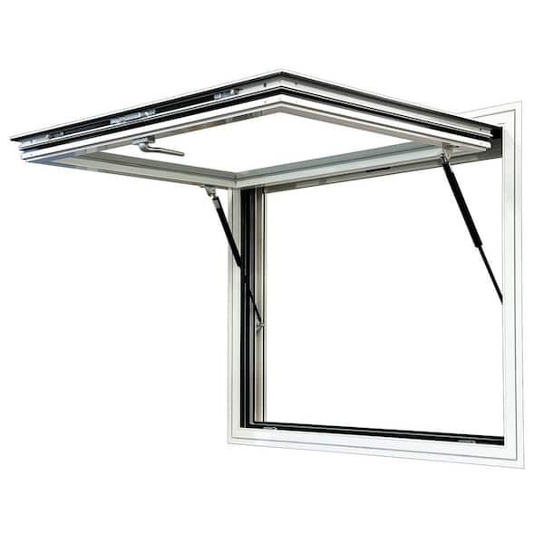 Teza 72 in. x 42 in. White Aluminum Low-E Double-Pane Clear Glass Awning Window with Screen