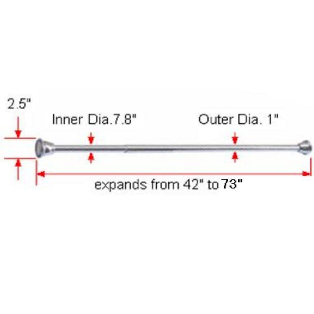 72" Oil Rubbed Bronze Adjustable Straight Tension Shower Rod