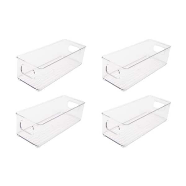 LEXI HOME 10 in. x 3.75 in. Acrylic Food Storage Container Kitchen Organizer (4-Pack)