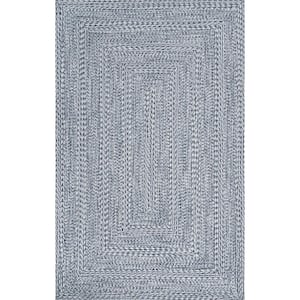 Rowan Braided Texture Blue Doormat 3 ft. x 5 ft. Indoor/Outdoor Area Rug