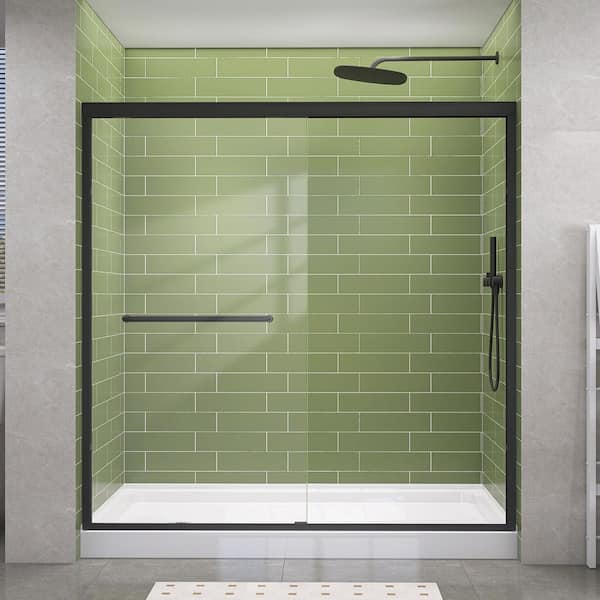 Getpro 68-72 in. W x 72 in. H Double Sliding Semi-Frameless Shower