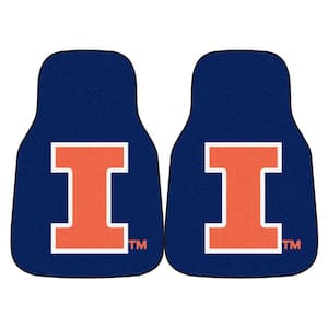 University of Illinois 18 in. x 27 in. 2-Piece Carpeted Car Mat Set