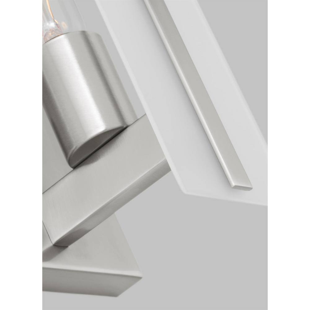 Elegant Brushed Nickel Vanity Sconce with Satin Etched Glass